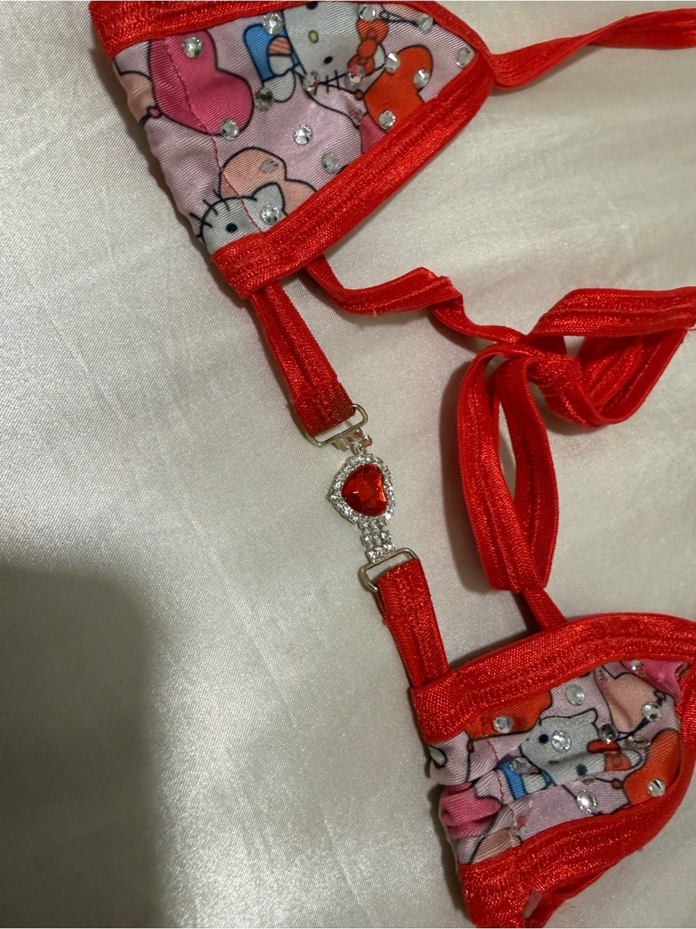 Red Hello Kitty Print Micro Bikini Set - Picture 4 of 4